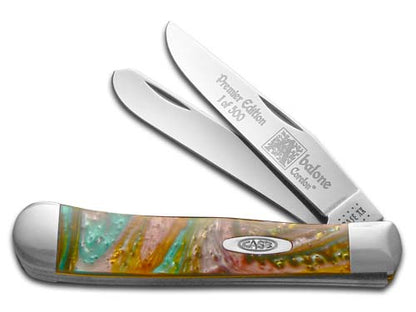 Case XX™ Knives Trapper Abalone Genuine Corelon 1/500 Stainless Pocket Knife 9254AB