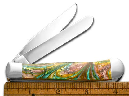 Case XX™ Knives Trapper Abalone Genuine Corelon 1/500 Stainless Pocket Knife 9254AB