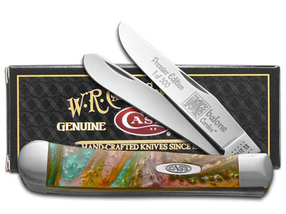 Case XX™ Knives Trapper Abalone Genuine Corelon 1/500 Stainless Pocket Knife 9254AB