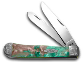 Case XX™ Knives Trapper Engraved Bolster Coral Sea Corelon Stainless 9254CS/E