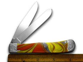 Case XX™ Knives Trapper Engraved Bolster Fire In The Box Corelon Pocket Knife 9254FIB/E