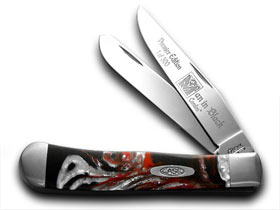 W.R. Case XX Knives Man In Black Genuine Corelon 1/500 Trapper Pocket Knife 9254MB