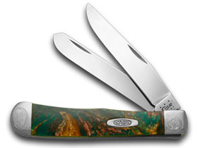 Case XX™ Knives Trapper Engraved Bolster Rain Forrest Corelon Stainless 9254RF/E