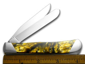 W.R. Case XX Knives Slant Series 24 Karat Corelon Trapper 1/2500 Stainless Pocket Knife S925424KT