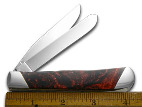 W.R. Case XX Knives Slant Series Black Lava Corelon Trapper 1/2500 Stainless Pocket Knife S9254BKL