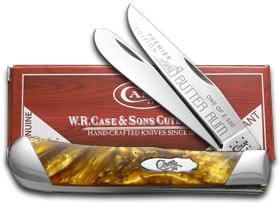 W.R. Case XX Knives Slant Series Butter Rum Corelon Trapper 1/2500 Stainless Pocket Knife S9254BR