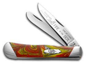 W.R. Case XX Knives Slant Series Fire In The Box Corelon Trapper 1/2500 Stainless Pocket Knife S9254FIB