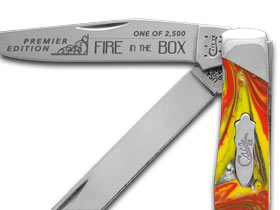 W.R. Case XX Knives Slant Series Fire In The Box Corelon Trapper 1/2500 Stainless Pocket Knife S9254FIB