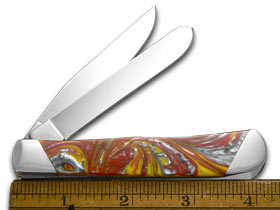 W.R. Case XX Knives Slant Series Fire In The Box Corelon Trapper 1/2500 Stainless Pocket Knife S9254FIB