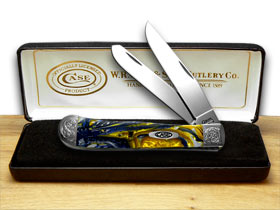 Case XX™ Knives Trapper Engraved Bolster Sapphire Glow Corelon Stainless 9254SG/E