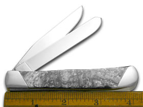 W.R. Case XX Knives Slant Series Ivory Quartz Corelon Trapper 1/2500 Stainless Pocket Knife S9254IQ