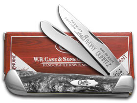 W.R. Case XX Knives Slant Series Ivory Quartz Corelon Trapper 1/2500 Stainless Pocket Knife S9254IQ