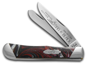 W.R. Case XX Knives Slant Series Man In Black Trapper 1/2500 Stainless Pocket Knife S9254MB