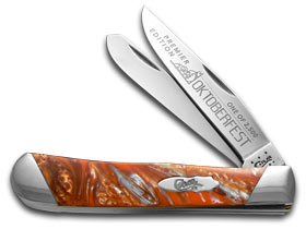 W.R. Case XX Knives Slant Series Oktoberfest Corelon Trapper 1/2500 Stainless Pocket Knife S9254OF