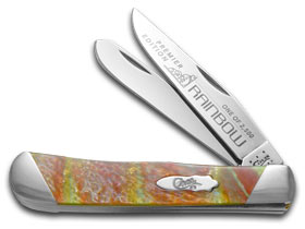 W.R. Case XX Knives Slant Series Rainbow Corelon Trapper 1/2500 Stainless Pocket Knife S9254RB