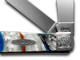 W.R. Case XX Knives Engraved Bolster Series Genuine Star Spangled Trapper Pocket Knife 9254STAR/E