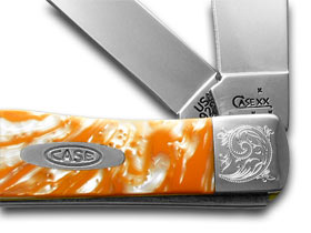 Case XX™ Knives Trapper Engraved Bolster Tennessee Orange Corelon Pocket Knife 9254TN/E