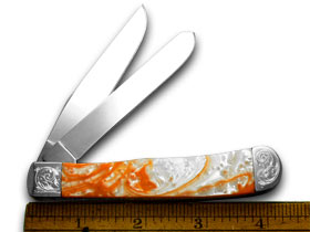 W.R. Case XX Knives Engraved Bolster Series Tennessee Orange Corelon Trapper Pocket Knife 9254TN/E