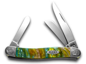 Case XX™ Knives Medium Stockman Engraved Bolster Abalone Corelon Pocket Knife 9318AB/E