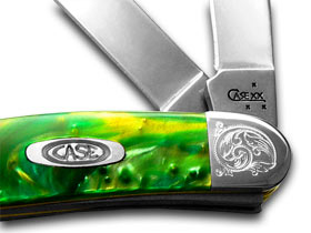 Case XX™ Knives Medium Stockman Engraved Bolster Cat's Eye Corelon Pocket Knife 9318CE/E