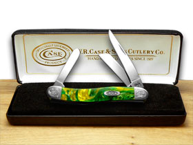 Case XX™ Knives Medium Stockman Engraved Bolster Cat's Eye Corelon Pocket Knife 9318CE/E