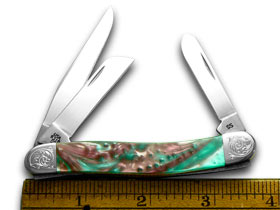 W.R. Case XX Knives Engraved Bolster Series Coral Sea Genuine Corelon Stockman Pocket Knife 9318CS/E