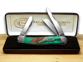 W.R. Case XX Knives Engraved Bolster Series Coral Sea Genuine Corelon Stockman Pocket Knife 9318CS/E