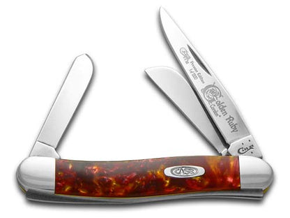 Case XX™ Knives Med Stockman Golden Ruby Genuine Corelon 1/1200 Stainless 9318GR