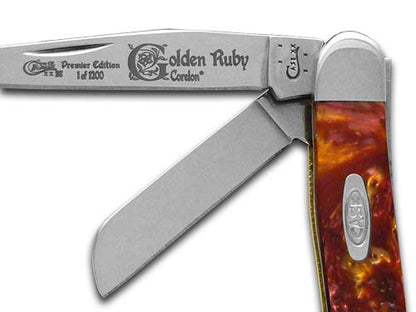 Case XX™ Knives Med Stockman Golden Ruby Genuine Corelon 1/1200 Stainless 9318GR