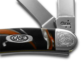 Case XX™ Knives Medium Stockman Engraved Bolster Man in Black Corelon 9318MB/E