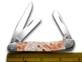 W.R. Case XX Knives Engraved Bolster Series Peppermint Corelon Stockman Pocket Knife 9318PM/E