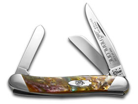 W.R. Case XX Knives Slant Series Abalone Corelon Medium Stockman 1/2500 Pocket Knife S9318AB