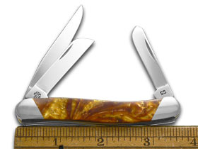 W.R. Case XX Knives Slant Series Butter Rum Corelon Medium Stockman 1/2500 Pocket Knife S9318BR