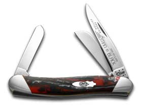 W.R. Case XX Knives Slant Series Man in Black Corelon Medium Stockman 1/2500 Pocket Knife S9318MB