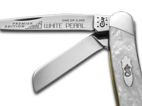 W.R. Case XX Knives Slant Series White Pearl Corelon Medium Stockman 1/2500 Pocket Knife S9318WP