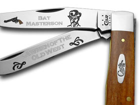 W.R. Case XX Knives Collector's Bat Masterson Chestnut Bone 1/500 Trapper Pocket Knife CN-BM