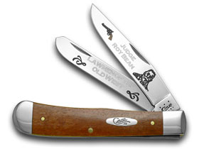 W.R. Case XX Knives Collector's Judge Roy Bean Chestnut Bone 1/500 Trapper Pocket Knife CN-JRB