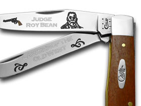 W.R. Case XX Knives Collector's Judge Roy Bean Chestnut Bone 1/500 Trapper Pocket Knife CN-JRB