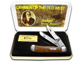 W.R. Case XX Knives Collector's Judge Roy Bean Chestnut Bone 1/500 Trapper Pocket Knife CN-JRB
