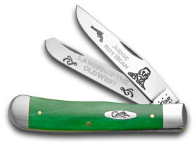 W.R. Case XX Knives Judge Roy Bean Lawmen of Old West Green Bone 1/500 Trapper Pocket Knife GB-JRB