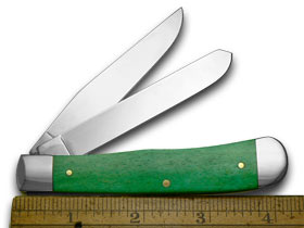 W.R. Case XX Knives Judge Roy Bean Lawmen of Old West Green Bone 1/500 Trapper Pocket Knife GB-JRB