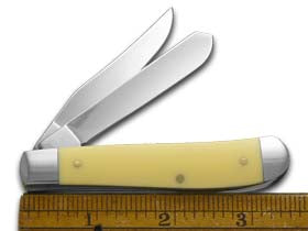 W.R. Case XX Knives Son's First Yellow Delrin Mini Trapper Stainless Pocket Knife CA-S/Y
