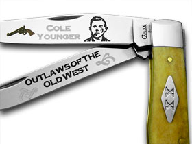W.R. Case XX Knives Collector's Cole Younger 1/500 Antique Bone Trapper Pocket Knife ANT-CY