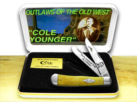 W.R. Case XX Knives Collector's Cole Younger 1/500 Antique Bone Trapper Pocket Knife ANT-CY