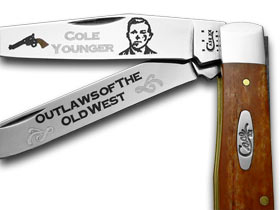 W.R. Case XX Knives Collector's Cole Younger Chestnut Bone 1/500 Trapper Pocket Knife CN-CY