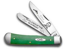 W.R. Case XX Knives Cole Younger Outlaw of Old West Green Bone 1/500 Trapper Pocket Knife GB-CY