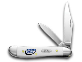 W.R. Case XX Knives White Delrin Friends of Coal Toothpick Peanut Set 1/500 Pocket Knife Set WD-FOC/P/T