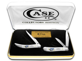 W.R. Case XX Knives White Delrin Friends of Coal Toothpick Peanut Set 1/500 Pocket Knife Set WD-FOC/P/T