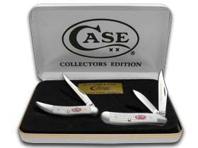 W.R. Case XX Knives Grandfather Granddaughter Jigged White Delrin Peanut & Toothpick 1/600 Stainless JWD-GF&GD