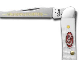 W.R. Case XX Knives Grandfather Granddaughter Jigged White Delrin Peanut & Toothpick 1/600 Stainless JWD-GF&GD